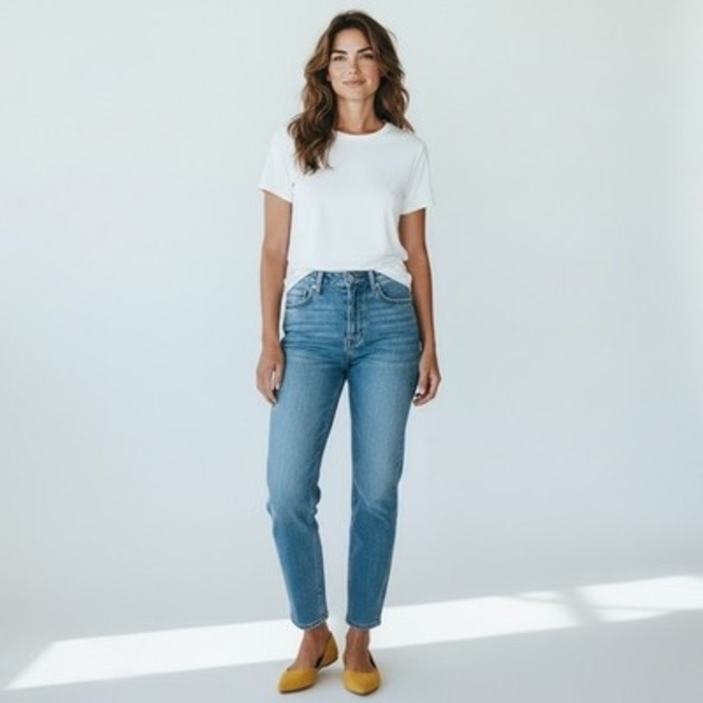 Time And Tru Yellow Gold Velvet Point Toe Ballet Flats Slip On Shoes 8.5 NWOT